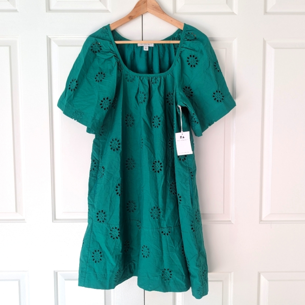 Free Assembly Laser Cut Summer Dress Kelly Green
